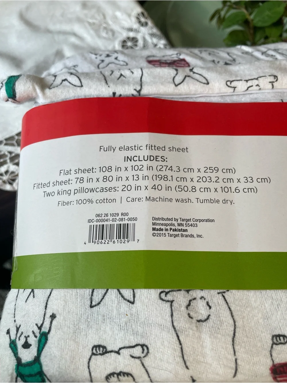 Decor white cotton Flannel bunny rabbit King Sheet Set new